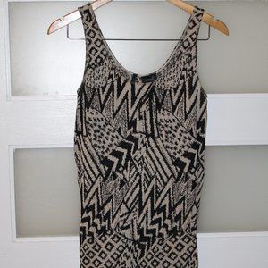 Guess Strapless Textured Woven Southwestern Geometric Cocktail Party Mini Dress